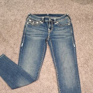 True Religion Women's Blue Straight Leg Jeans